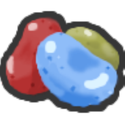 one blue jelly bean