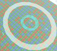 An aerial shot of the "white" effect emitted by the sprinkler water during a snow storm.