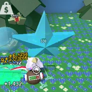 A Pop Star hovering in front of a player.