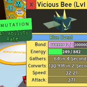 Mutation Bee Swarm Simulator Wiki Fandom - roblox bee swarm simulator how to get vicious bee