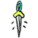 Hivesticker cyan hilted sword