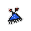 Hivesticker blue triangle critter