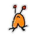 Hivesticker orange leg critter