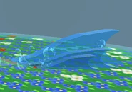 Waves released by tide popper.