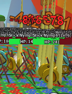 Stick nymphs being attacked by a Gifted Vicious Bee's impale.