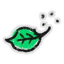 Hivesticker blowing leaf