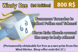Windy Bee Bee Swarm Simulator Wiki Fandom - roblox bee swarm simulator codes list