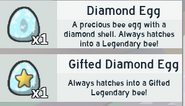 A Diamond Egg and Gifted Diamond Egg in inventory.