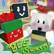 Basic Bee in Beesmas 2018 icon, along with Festive Bee and Bee Bear.