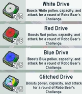 Drivers coolio.jpg (213 KB) Five White Drives, Red Drives, Blue Drives, and Glitched Drives in the inventory.
