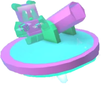 Gummy Bear next to the Gummy Cannon during a Gummy Siege.