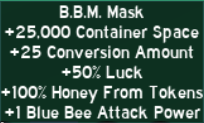 B B M Mask Bee Swarm Simulator Wiki Fandom - how to believe in bumblebee man roblox bee swarm simulator
