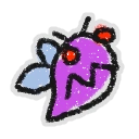 Hivesticker flying magenta critter