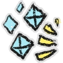 Hivesticker left shining diamond fleuron