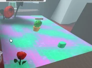 The rose field covered in goo by the Gummy Bear Morph passive.