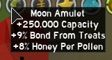 A Moon Amulet's stats.
