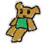 Hivesticker sitting green shirt bear