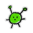 Hivesticker round green critter