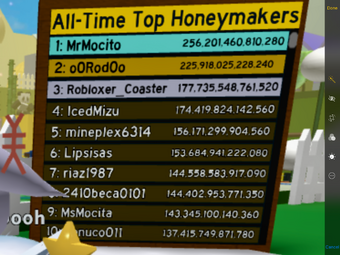 All Time Top Honeymakers Bee Swarm Simulator Wiki Fandom - roblox bee swarm simulator all ticket spot