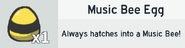 A Music Bee Egg in a player's inventory.