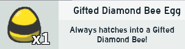 A Gifted Diamond Bee Egg in a player's inventory.