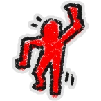 Hivesticker red doodle person