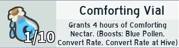 A Comforting Vial in the Inventory Menu.