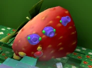 Bean Bugs stuck in a strawberry in the Strawberry Field.