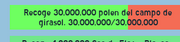 Translation says: Collect 30.000.000 pollen from Sunflower Field