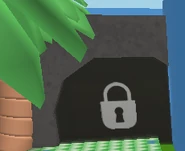 The cave locked when the Coconut Crab has respawned/is here for the first time.