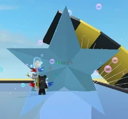 A Gummy Star hovering behind a player.