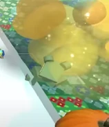 Multiple golden bubbles in the Pumpkin Patch.