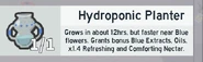 Hydroponic Planter in a player's inventory.
