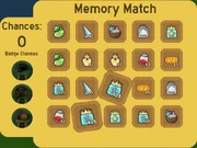 The Extreme Memory Match screen. An example of a board of size 4x5 cards.