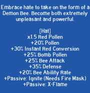The stats for the Demon Mask before the 2020-04-06 update.