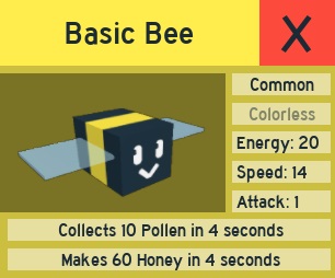 Stats Bee Swarm Simulator Wiki Fandom - roblox bee swarm simulator how to level up bees fast