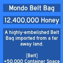 Mondo Belt Bag Bee Swarm Simulator Wiki Fandom - roblox belt bag