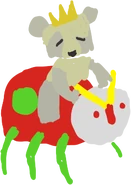 Queen Spirit Bear riding King Beetle.