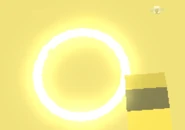 An aerial shot of the "golden" effect emitted by the sprinkler water during a honeystorm.