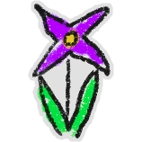 Hivesticker purple 4-point flower