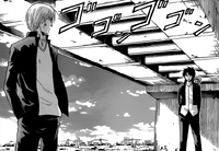 Oga approaches Furuichi at the river.