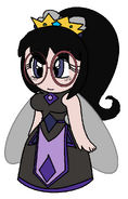 One of Layla's beta designs. She has glasses with thick rims in this design.