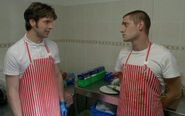 Hal and Tom in the kitchen.