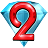 Desktop icon used in early versions of Bejeweled 2 Deluxe. Note that the Blue Gem resembles its appearence from Bejeweled Deluxe.