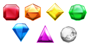 Sprites of the Gems from Bejeweled Legend's "Lucky Spin" feature