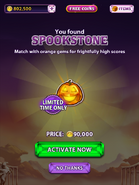 Spookstone harvest screen in the iOS version.