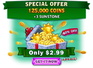 An offer advertisement that gives 3 Sunstones