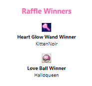 Valentine's Day Raffle Winners 2022