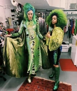 Morgan Siobhan Green as Jenna with Talia Suskauer as Chloe in their costumes for The Play
