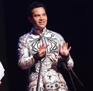 Jason Tam in the Squip's Halloween/bows coat